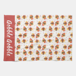 Gobble Gobble Turkey Pattern Erntedank Geschirrtuch