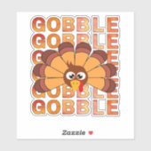 Gobble Goble Truthahn T - Shirt, Herbst T Ess Aufkleber (Blatt)