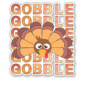 Gobble Goble Truthahn T - Shirt, Herbst T Ess Aufkleber (Vorderseite)
