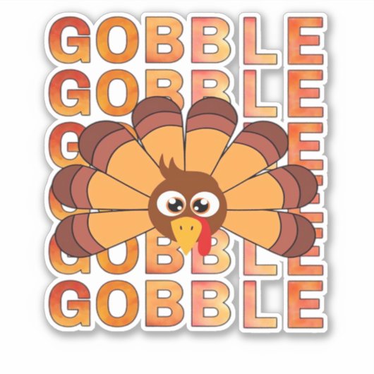 Gobble Goble Truthahn T - Shirt, Herbst T Ess Aufkleber (Vorderseite)