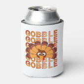 Gobble Goble Truthahn T - Shirt, Herbst T Ess Dosenkühler (Kanne Vorderseite)