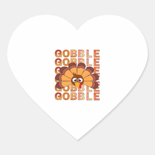 Gobble Goble Truthahn T - Shirt, Herbst T Ess Herz-Aufkleber (Vorderseite)