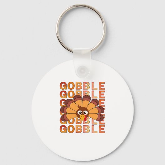 Gobble Goble Truthahn T - Shirt, Herbst T Ess Schlüsselanhänger (Vorderseite)