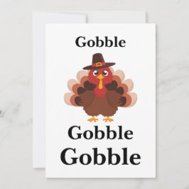 Gobble Happy Thanksgiving Niedlich Türkei Minimali Feiertagskarte