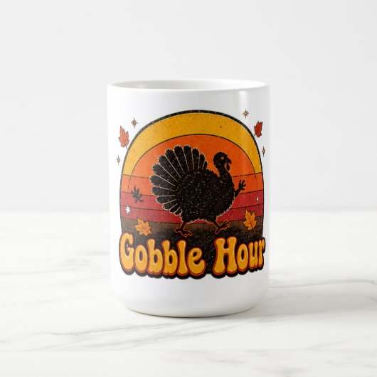 Gobble Hour Truthahn Erntedankfest Design Kaffeetasse (Mittel)