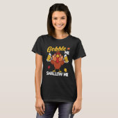 Gobble Me Swallow Me Turkey Beer Autumn Thanksgivi T-Shirt (Vorne ganz)