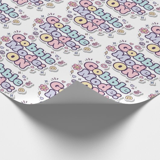 Gobble Mode: ON Festive Wrapping Paper Geschenkpapier (Ecke)