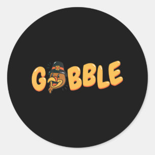 Gobble Pilgrim Türkei Funny Erntedank Türkei Runder Aufkleber