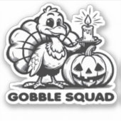 Gobble Squad Funny Erntedank Türkei Design Fan Aufkleber (Vorderseite)