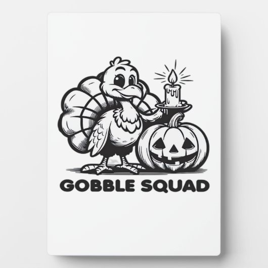 Gobble Squad Funny Thanksgiving Turkey Design Fa Fotoplatte (Vorderseite)