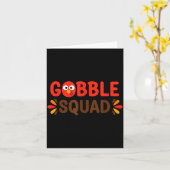 Gobble Squad Thanksgiving Turkey Day Lunch Lady Ca Karte (Gelbe Blume)