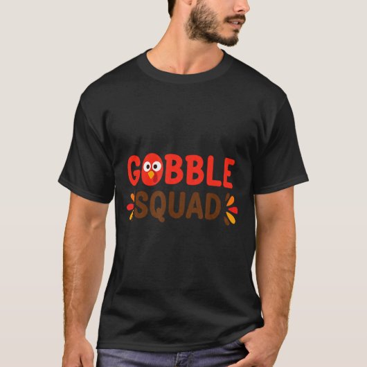 Gobble Squad Thanksgiving Turkey Day Lunch Lady Ca T-Shirt (Vorderseite)