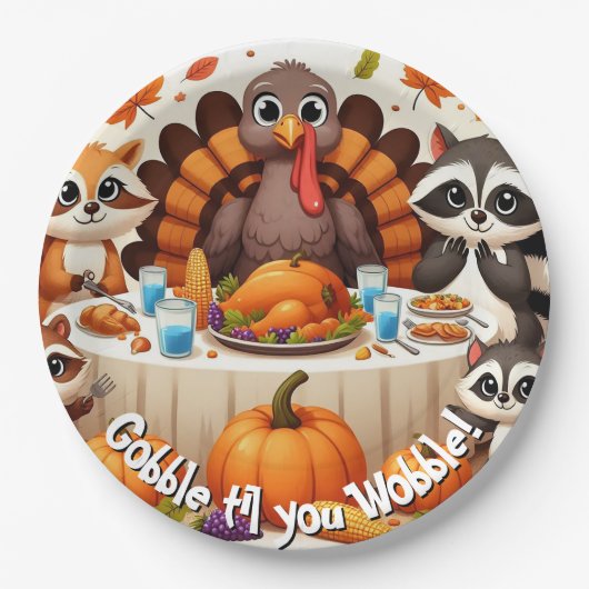 Gobble til we Wobble Pappteller (Vorderseite)