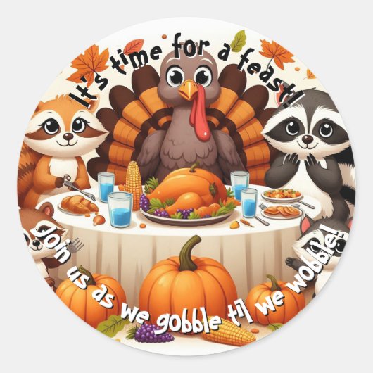 Gobble til we Wobble Runder Aufkleber (Vorderseite)