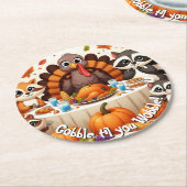 Gobble til we Wobble Runder Pappuntersetzer (Angewinkelt)