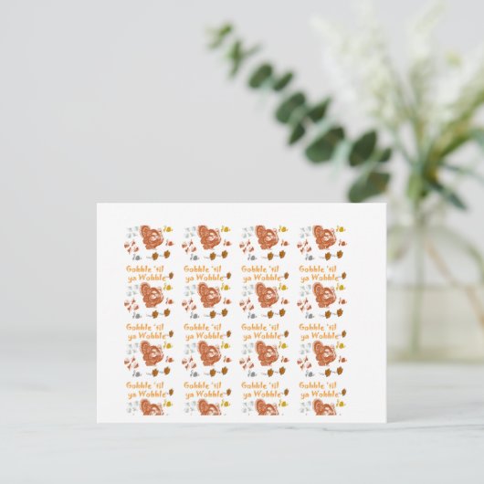 Gobble til ya wobble pattern1 postkarte (Stehend Vorderseite)