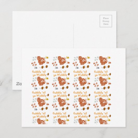 Gobble til ya wobble pattern1 postkarte (Vorne/Hinten)