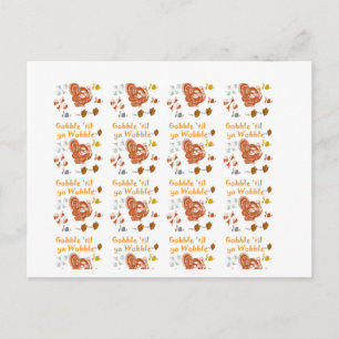 Gobble til ya wobble pattern1 postkarte