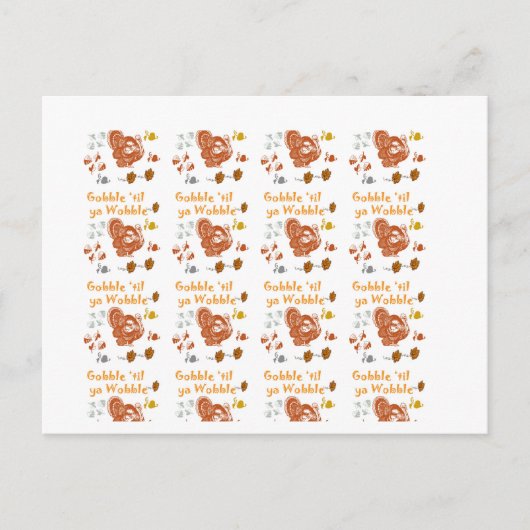 Gobble til ya wobble pattern1 postkarte (Vorderseite)