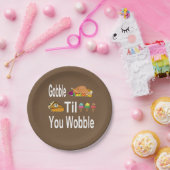 Gobble Til You Wobble Erntedank Pappteller (Party)