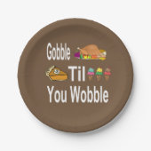 Gobble Til You Wobble Erntedank Pappteller (Vorderseite)