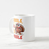 Gobble "Til You Wobble - Erntedank Türkei Kaffeetasse (Vorderseite Links)