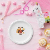 Gobble � Til You Wobble Funny Turkey Design Oversi Pappteller (Party)