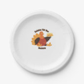 Gobble � Til You Wobble Funny Turkey Design Oversi Pappteller (Vorderseite)
