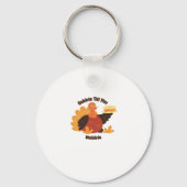 Gobble � Til You Wobble Funny Turkey Design Oversi Schlüsselanhänger (Vorderseite)
