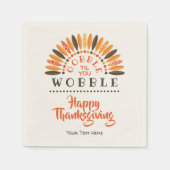 Gobble Til You Wobble - Personalisierter Erntedank Serviette (Vorderseite)