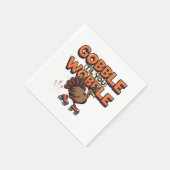 Gobble 'Til You Wobble Turkey on Roller Skates Serviette (Ecke)
