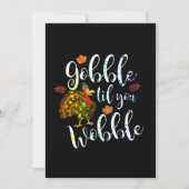 Gobble Til You Woboboboble Erntedank Regenbogen Einladung (Vorderseite)