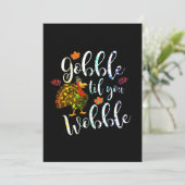 Gobble Til You Woboboboble Erntedank Regenbogen Einladung (Stehend Vorderseite)