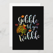 Gobble Til You Woboboboble Erntedank Regenbogen Einladung (Vorne/Hinten)