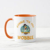 Gobble Til You Wobobobobobbeln Türkei Erntedank Tasse (Links)