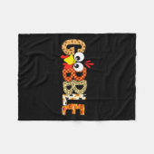 Gobble Till You Wobble Cool Turkey Thanksgiving Go Fleecedecke (Vorderseite (Horizontal))