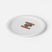 Gobble Till You Wobble � Funny Turkey Cartoon Clas Pappteller (Schrägansicht)