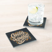 Gobble Till You Wobble Glasuntersetzer (Schrägansicht)