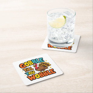 Gobble Till You Wobble Rechteckiger Pappuntersetzer
