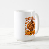 Gobble Turkey Cute Thanksgiving Fall Quote Kaffeetasse (VorderseiteRechts)