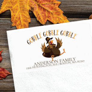 Gobble Turkey Erntedank-Adressenlabel Adressaufkleber
