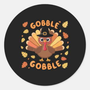 Gobble Turkey Erntedank Herbst Ernte Herbst Runder Aufkleber
