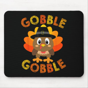 Gobble Turkey Little Boys Girls Kinder Erntedank Mousepad