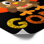 Gobble Turkey Little Boys Girls Kinder Erntedank Poster (Ecke)