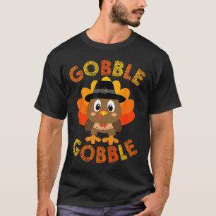 Gobble Turkey Little Boys Girls Kinder Erntedank T-Shirt