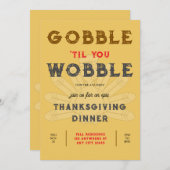 Gobble Wobble Erntedank Dinner Einladung (Vorne/Hinten)