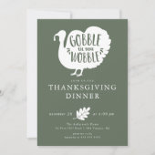 Gobble Wobble Turkey Thanksgiving  Einladung (Vorderseite)