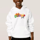 Gobble Yall Funny Erntedank Day Farbige Türkei Hoodie (Vorderseite)