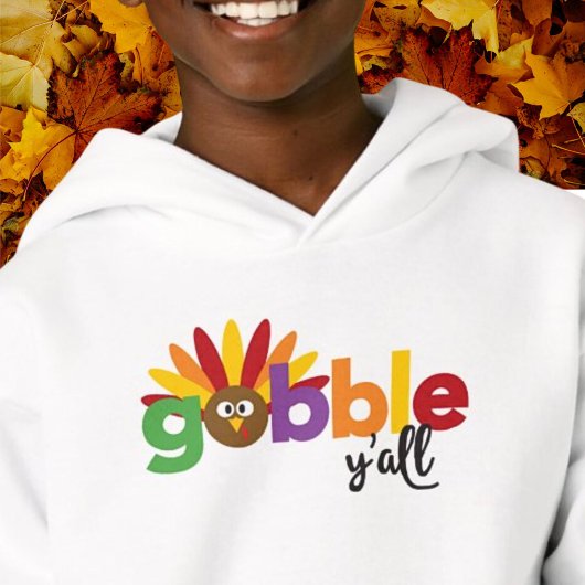 Gobble Yall Funny Erntedank Day Farbige Türkei Hoodie