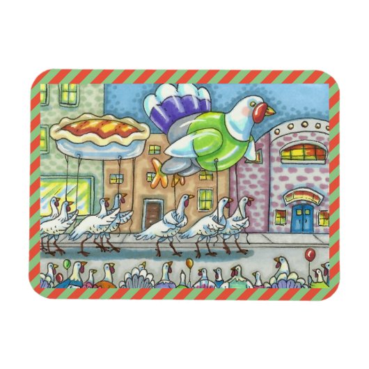 GOBBLERS WATCHEN PUMPKIN PIE & TÜRKEY BALLOONS MAGNET (Horizontal)